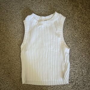 Aerie Ivory Ribbed Sleeveless Top